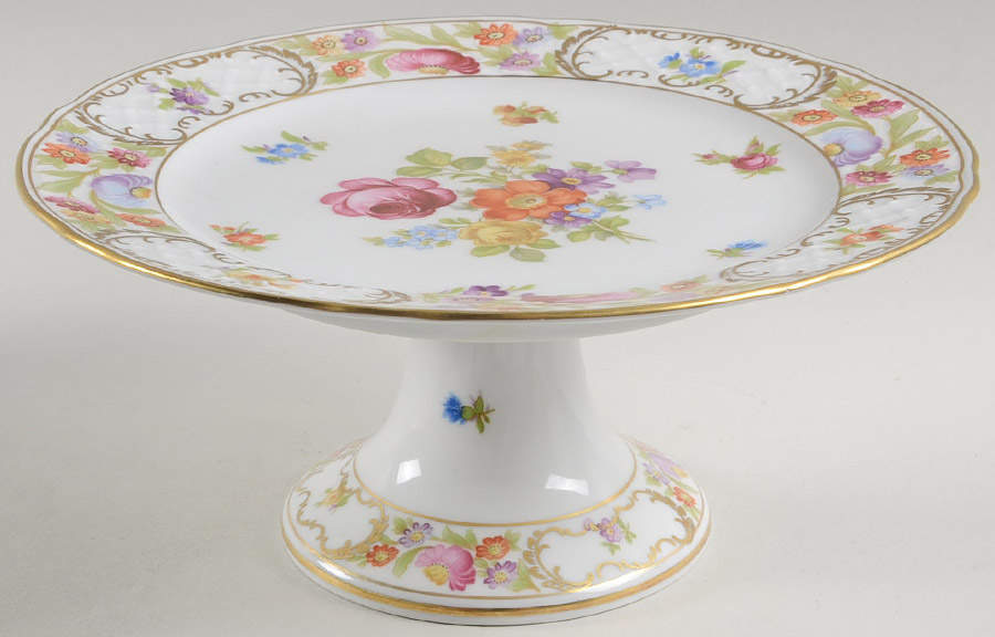 Empress Dresden Flowers Round Compote (Height x Width) by Schumann - Bavaria-1