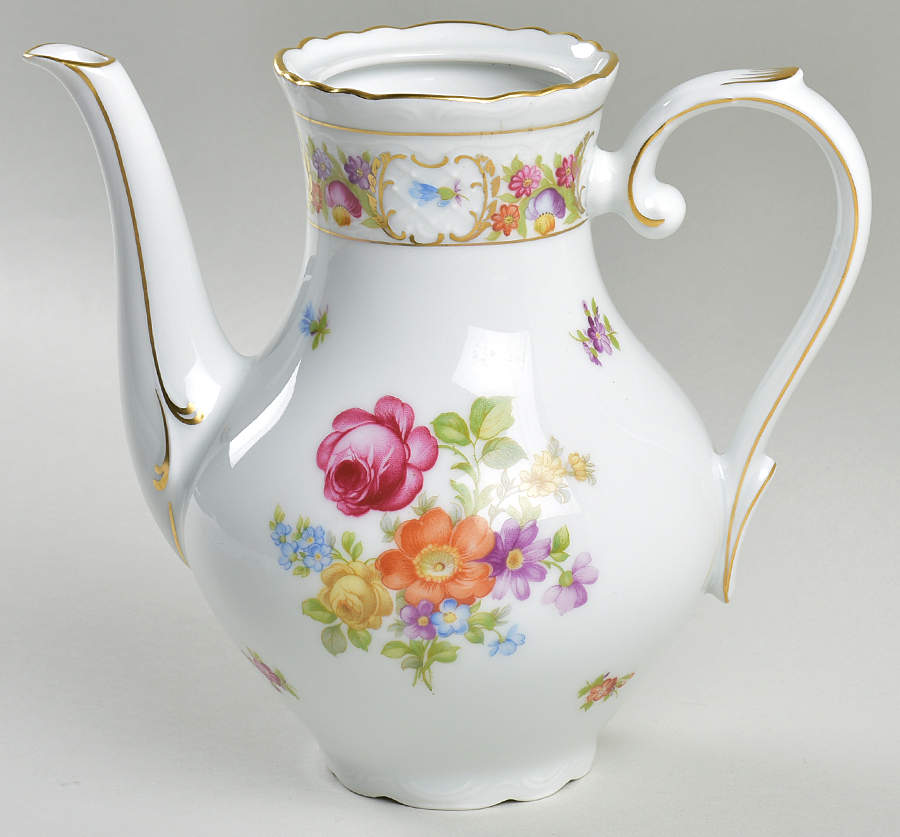 Empress Dresden Flowers Small Coffee Pot No Lid by Schumann - Bavaria-1