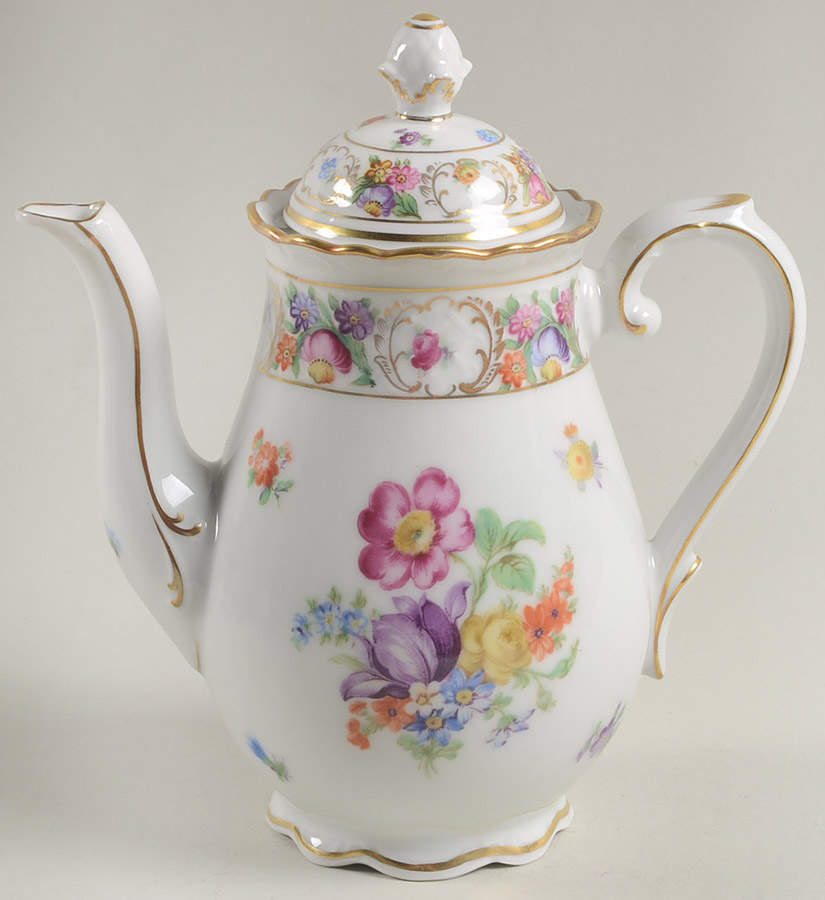 Empress Dresden Flowers Mini Coffee Pot & Lid by Schumann - Bavaria-1