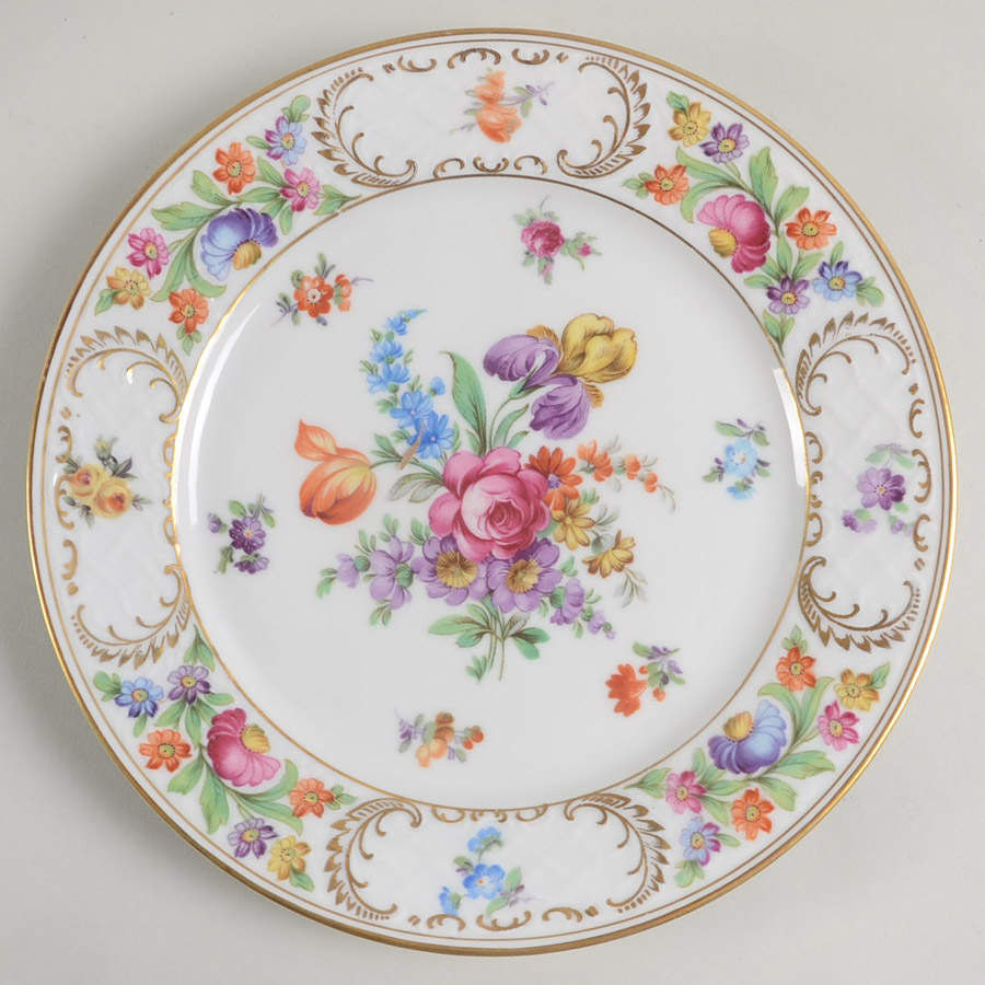 Empress Dresden Flowers Luncheon Plate by Schumann - Bavaria-1