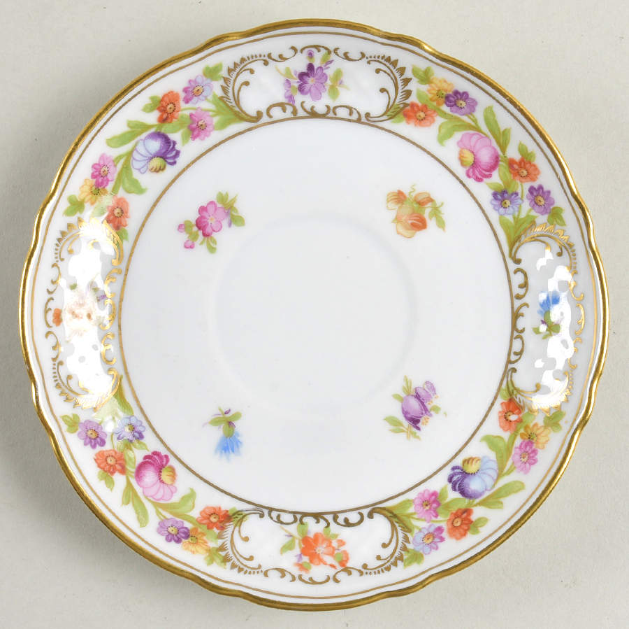 Empress Dresden Flowers Saucer for Flat Cup by Schumann - Bavaria-1