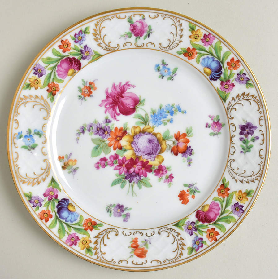 Empress Dresden Flowers Luncheon Plate by Schumann - Bavaria-1