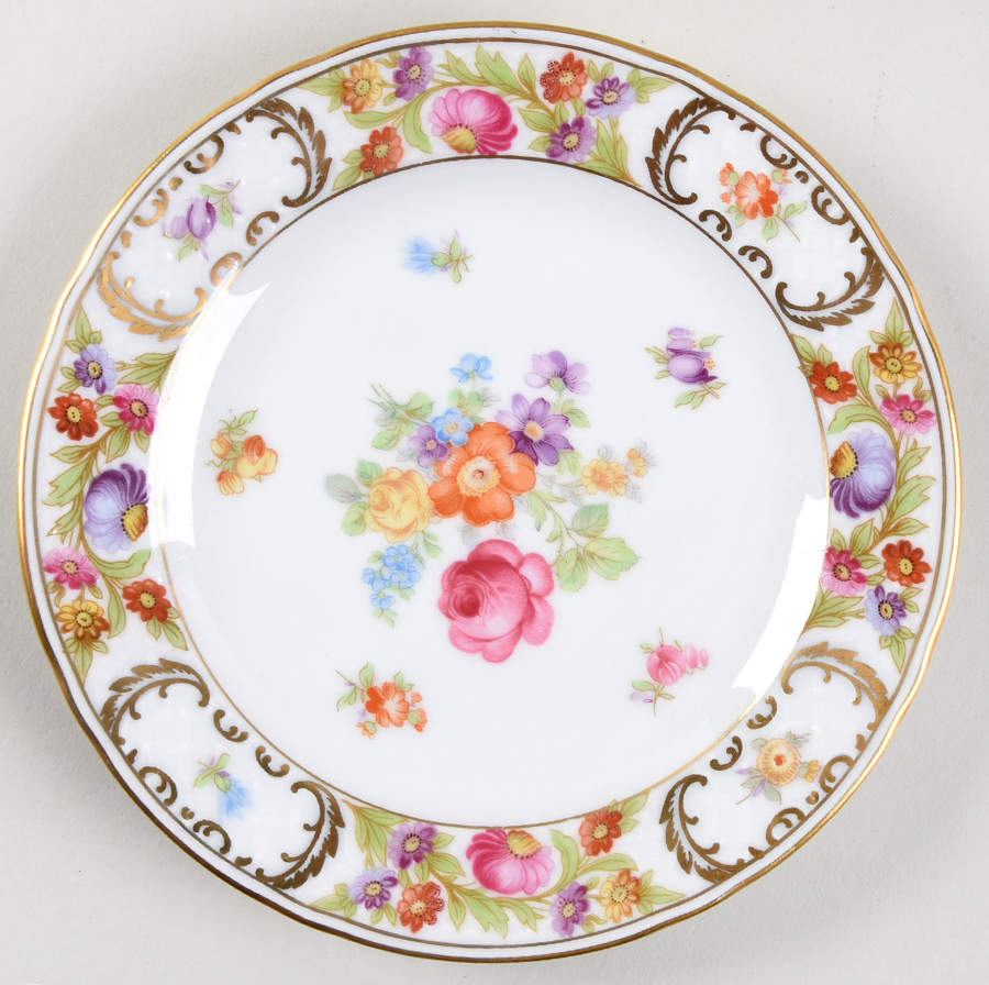 Empress Dresden Flowers Dessert/Pie Plate by Schumann - Bavaria-1