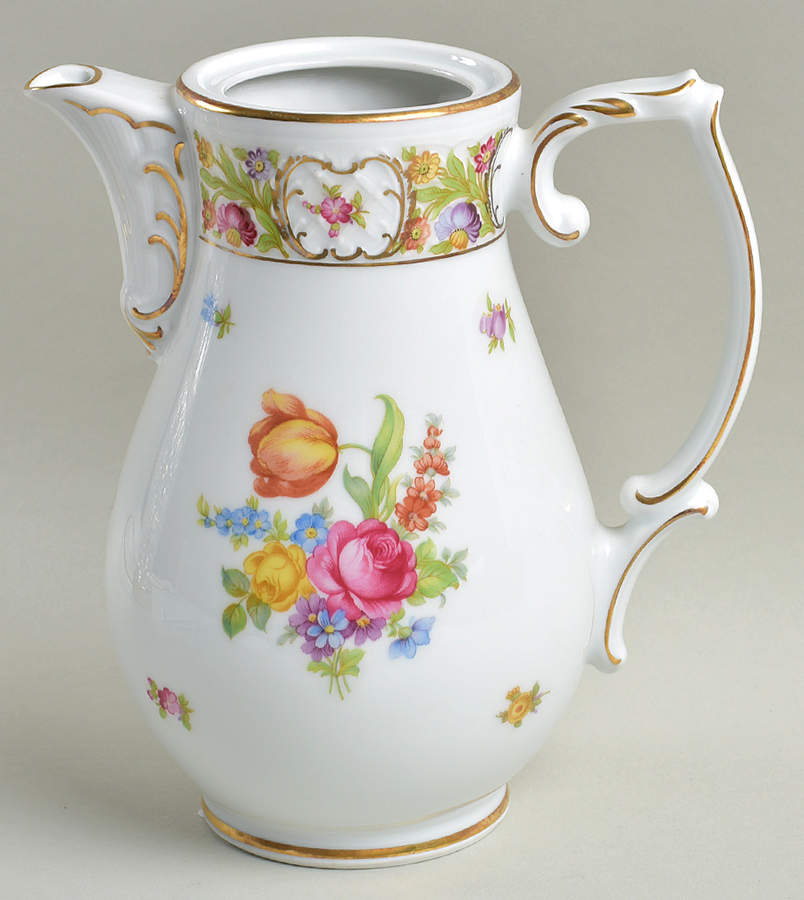 Empress Dresden Flowers Coffee Pot No Lid by Schumann - Bavaria-1