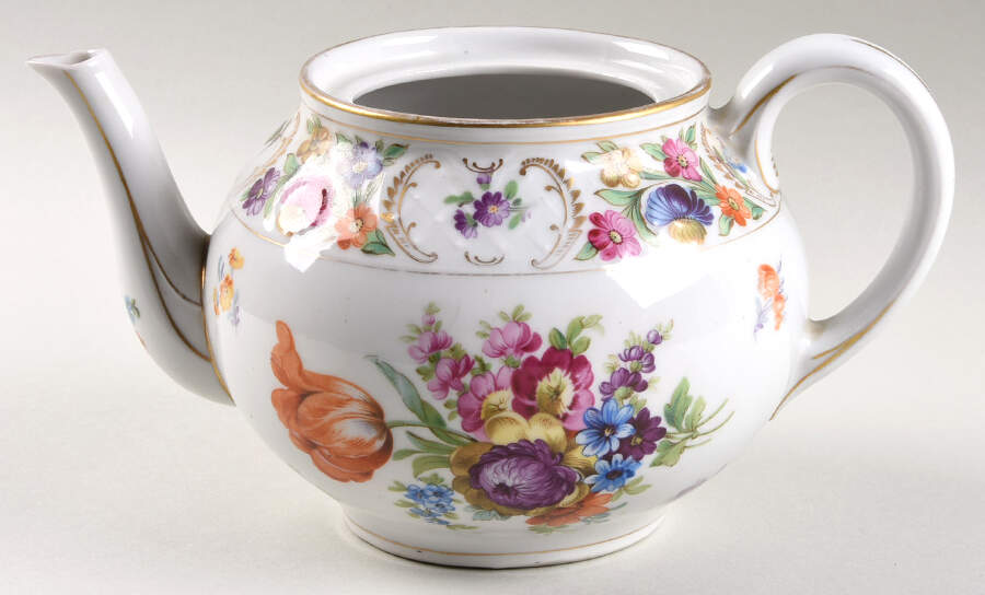 Empress Dresden Flowers Teapot No Lid by Schumann - Bavaria-1