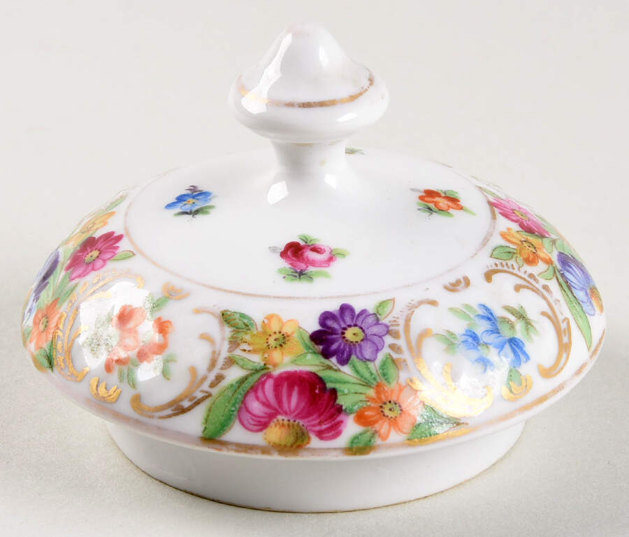 Empress Dresden Flowers Lid for Teapot by Schumann - Bavaria-1