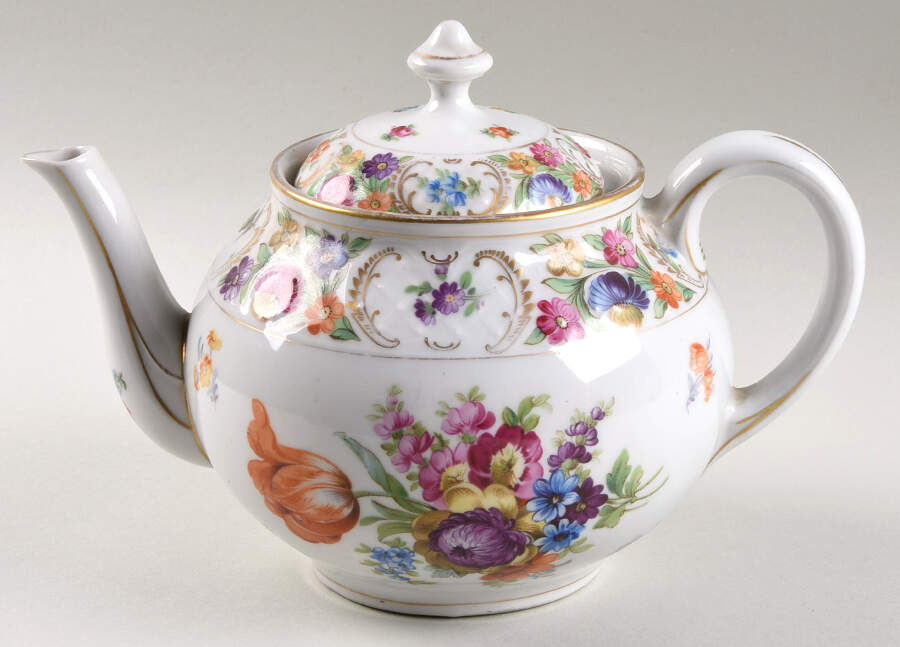 Empress Dresden Flowers Teapot & Lid by Schumann - Bavaria-1
