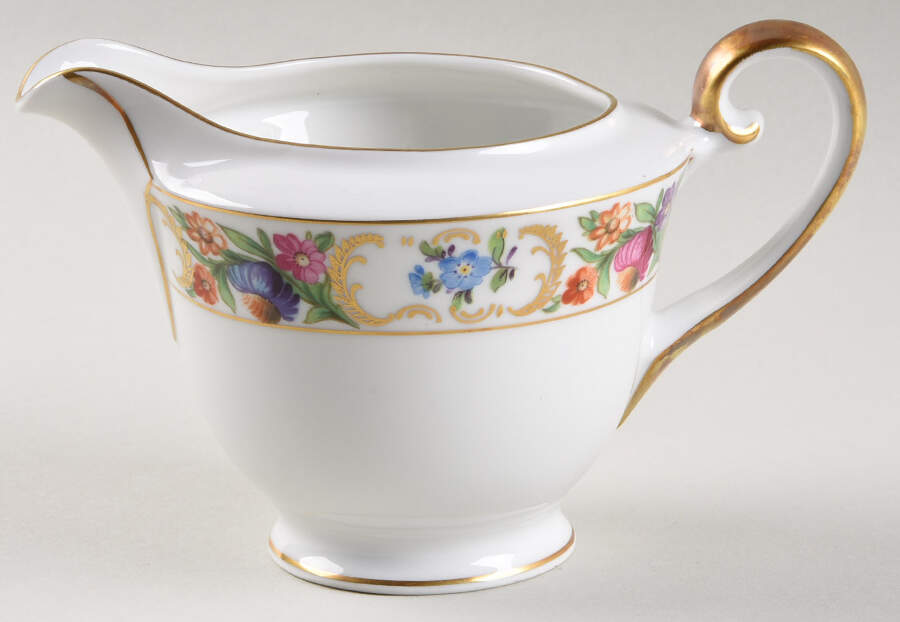 Empress Dresden Flowers Creamer by Schumann - Bavaria-1