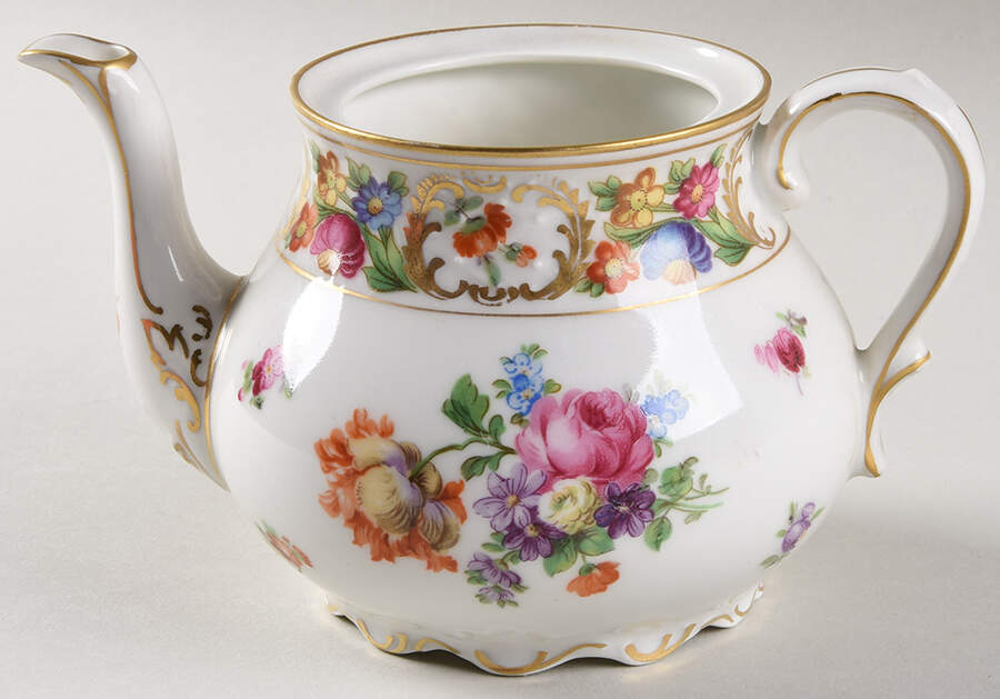 Empress Dresden Flowers Mini Teapot No Lid by Schumann - Bavaria-1