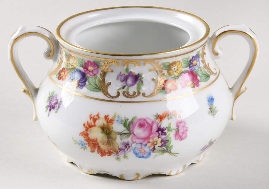 Empress Dresden Flowers Mini Sugar Bowl No Lid by Schumann - Bavaria-1