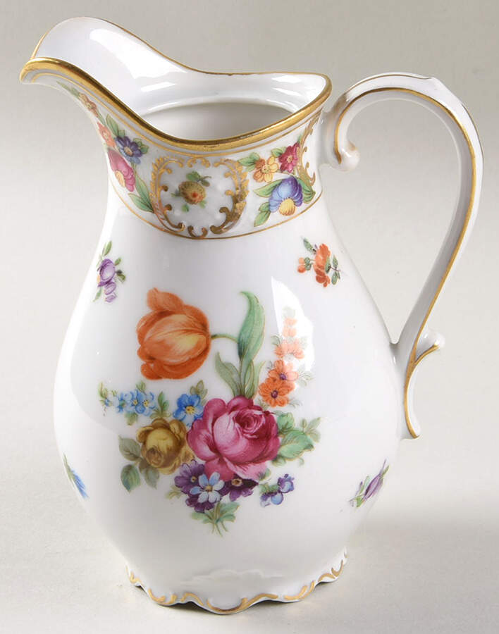 Empress Dresden Flowers Hot Water Jug No Lid by Schumann - Bavaria-1