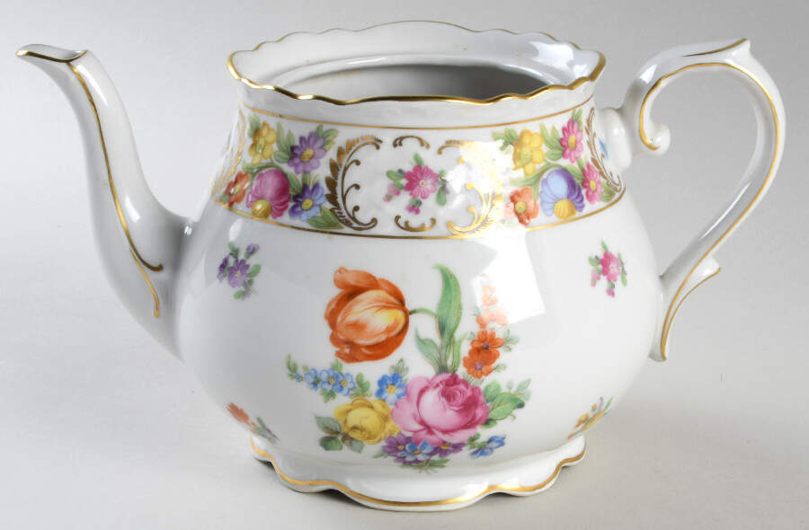 Empress Dresden Flowers Teapot No Lid by Schumann - Bavaria-1