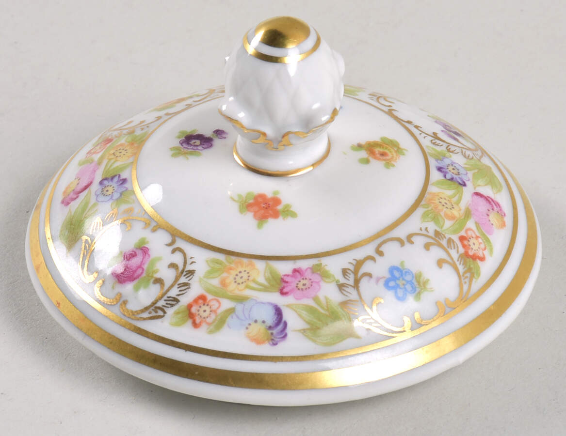 Empress Dresden Flowers Lid for Sugar Bowl by Schumann - Bavaria-1