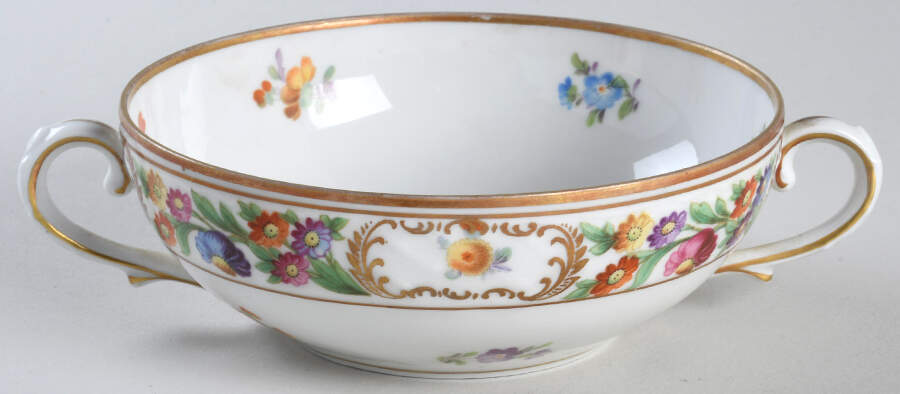 Empress Dresden Flowers Flat Cream Soup Bowl by Schumann - Bavaria-1