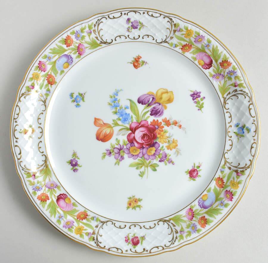 Empress Dresden Flowers Cake Plate by Schumann - Bavaria-1