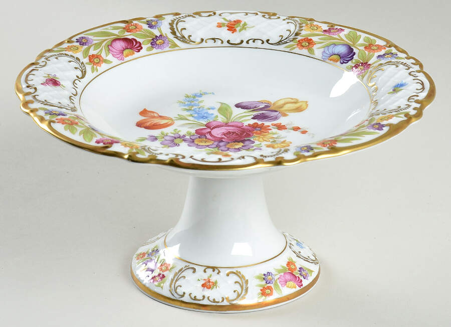 Empress Dresden Flowers Round Compote (Height X Width) by Schumann - Bavaria-1