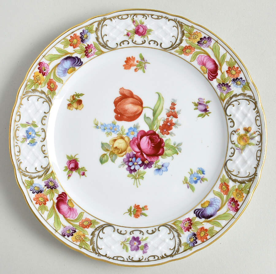 Empress Dresden Flowers Salad Plate by Schumann - Bavaria-1