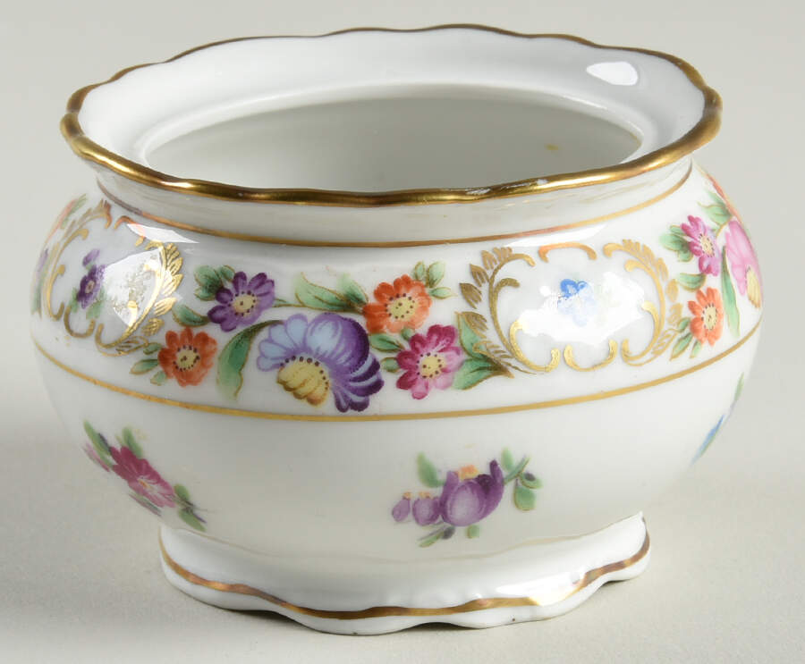 Empress Dresden Flowers Mini Sugar Bowl No Lid by Schumann - Bavaria-1