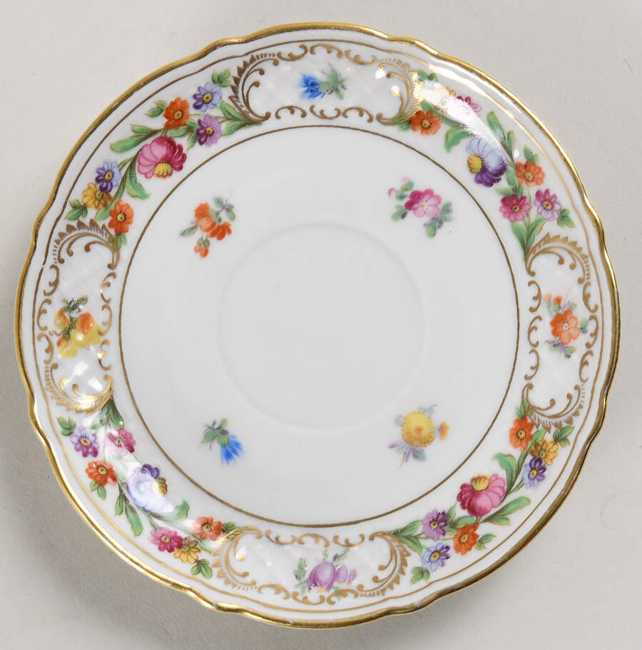 Empress Dresden Flowers Saucer for Flat Cup by Schumann - Bavaria-1
