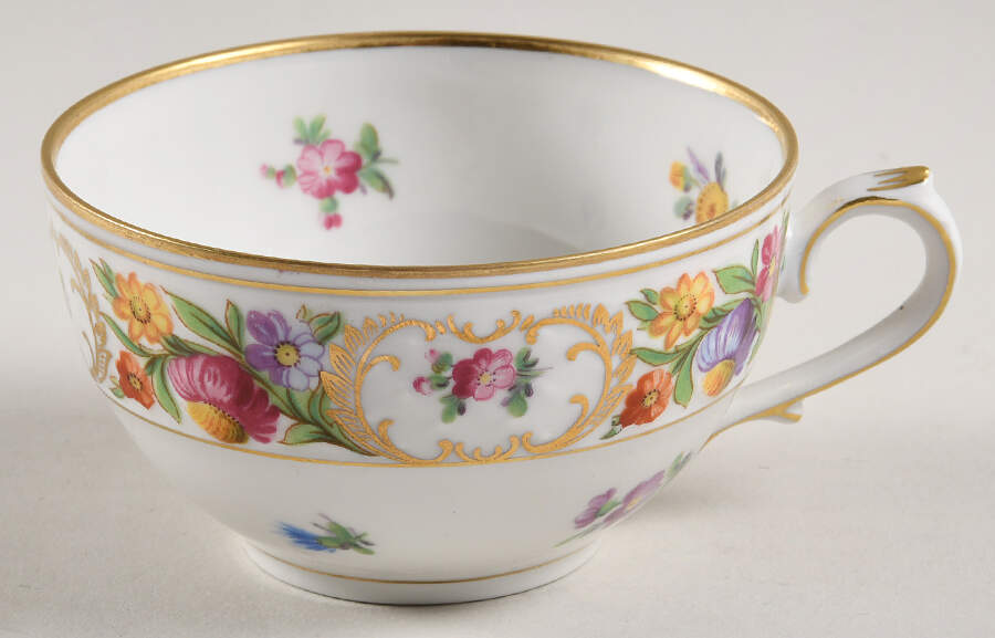 Empress Dresden Flowers Flat Cup by Schumann - Bavaria-1