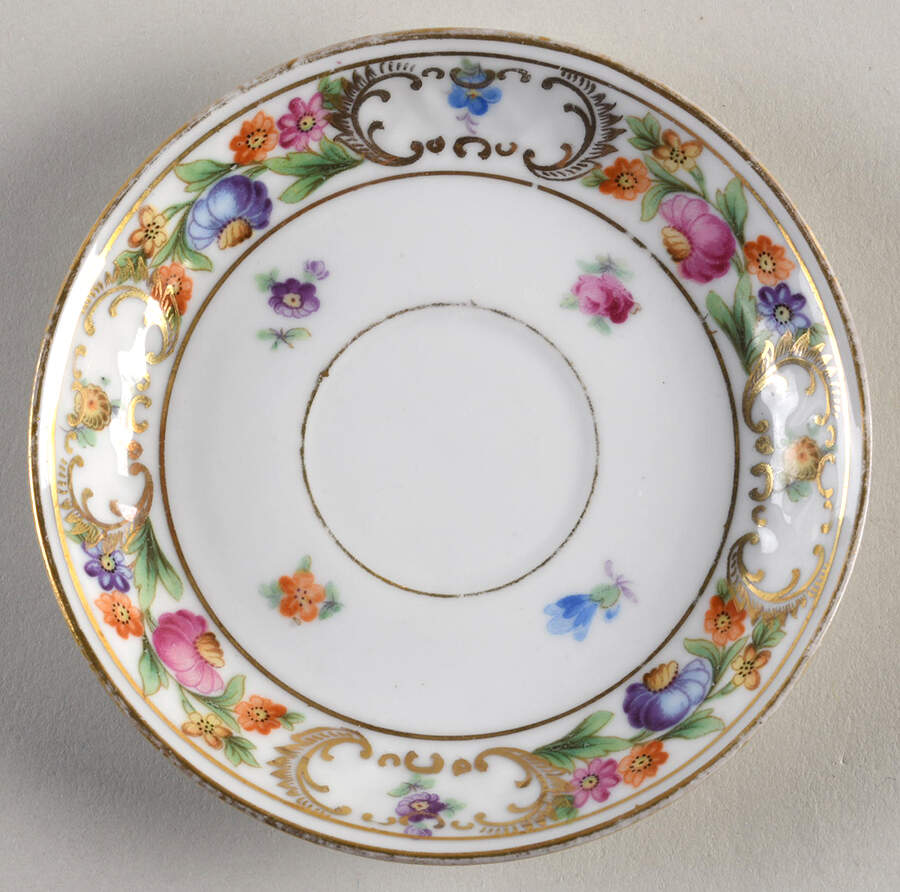 Empress Dresden Flowers Saucer for Demitasse Cup by Schumann - Bavaria-1