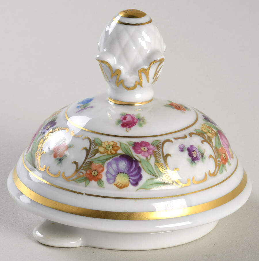 Empress Dresden Flowers Lid for Coffee Pot by Schumann - Bavaria-1
