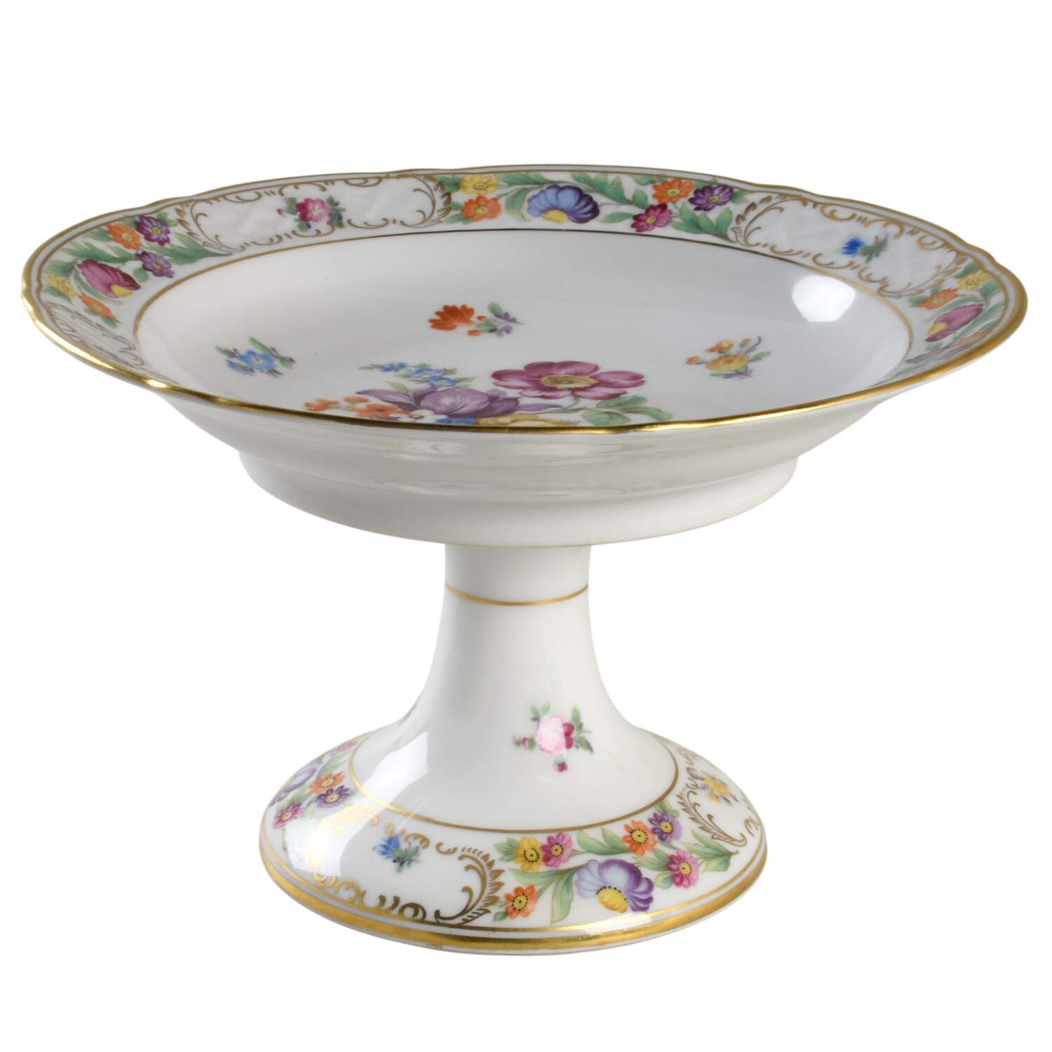 Empress Dresden Flowers Round Compote (Height X Width) by Schumann - Bavaria-1