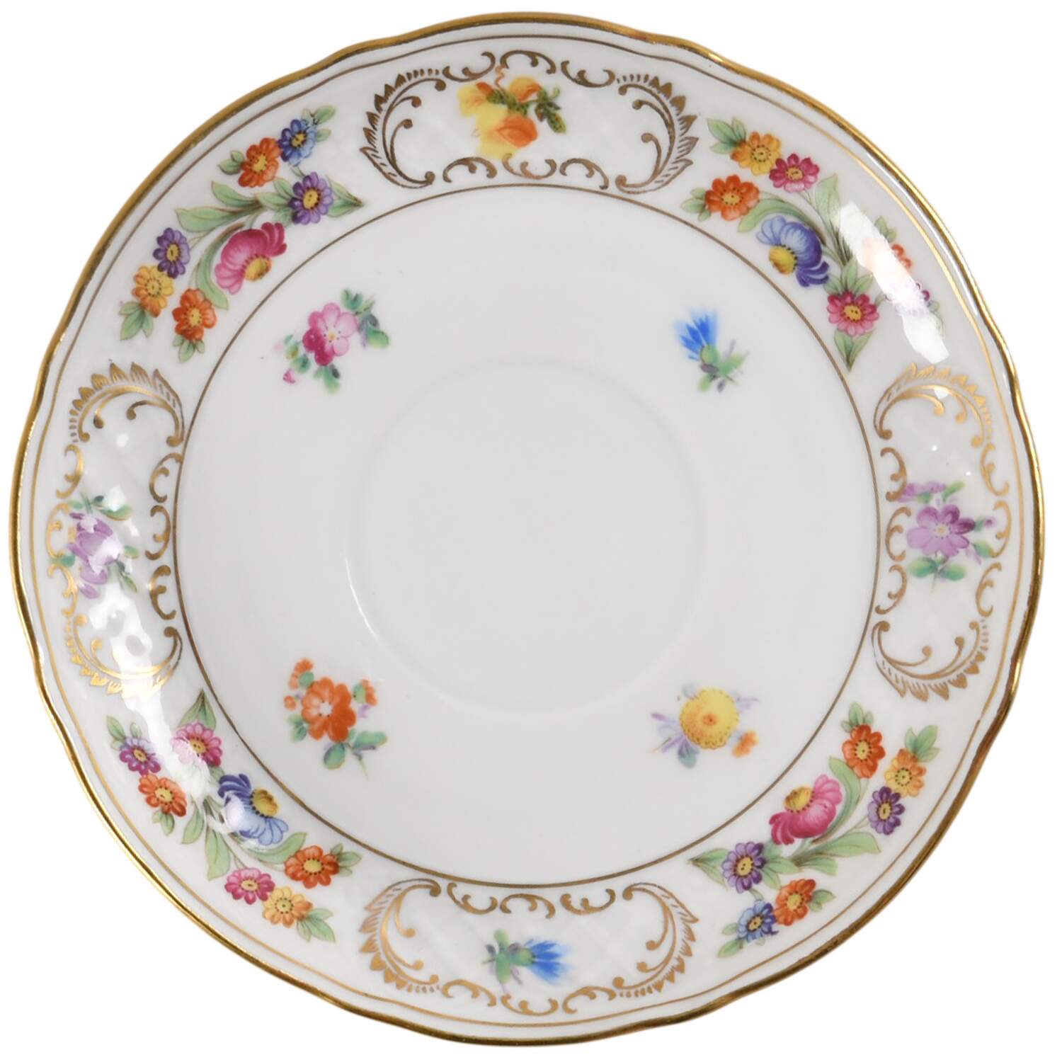 Empress Dresden Flowers Saucer for Flat Cup by Schumann - Bavaria-1