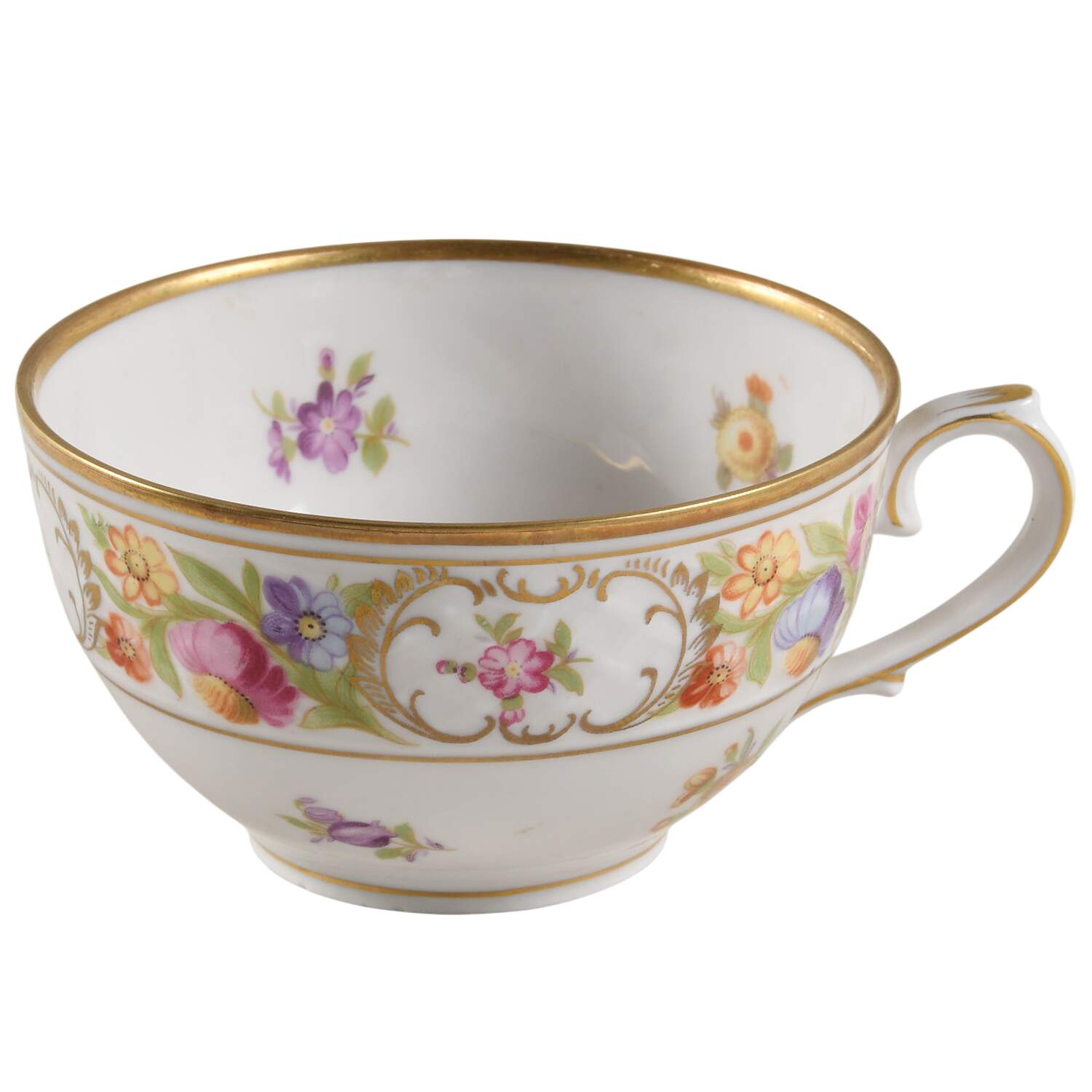 Empress Dresden Flowers Flat Cup by Schumann - Bavaria-1
