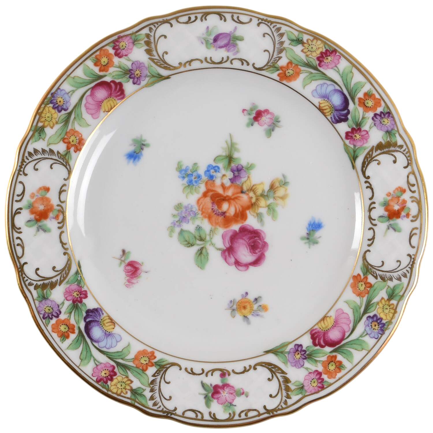 Empress Dresden Flowers Bread & Butter Plate by Schumann - Bavaria-1