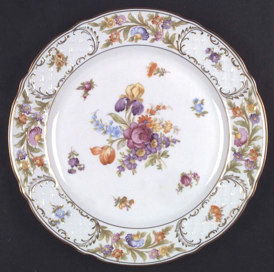 Empress Dresden Flowers Dinner Plate by Schumann - Bavaria-1