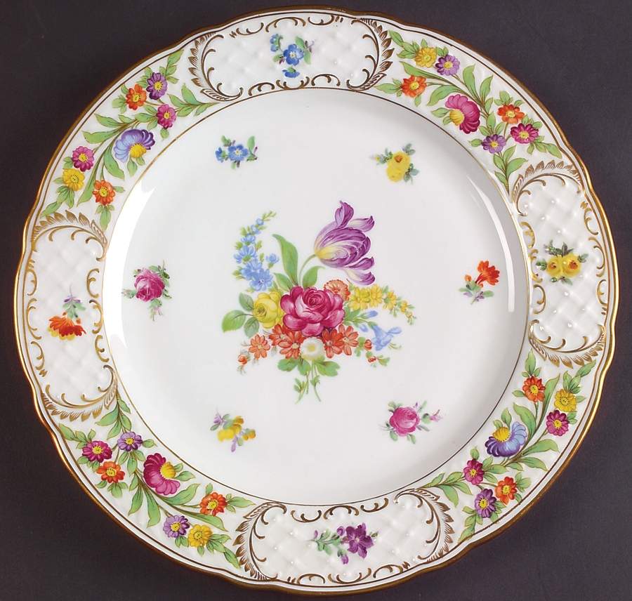 Empress Dresden Flowers Dinner Plate by Schumann - Bavaria-1