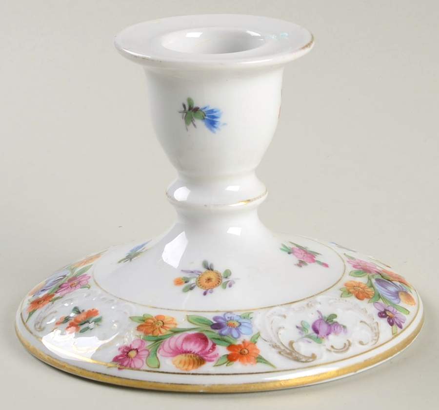 Empress Dresden Flowers Candlestick 3" by Schumann - Bavaria-1