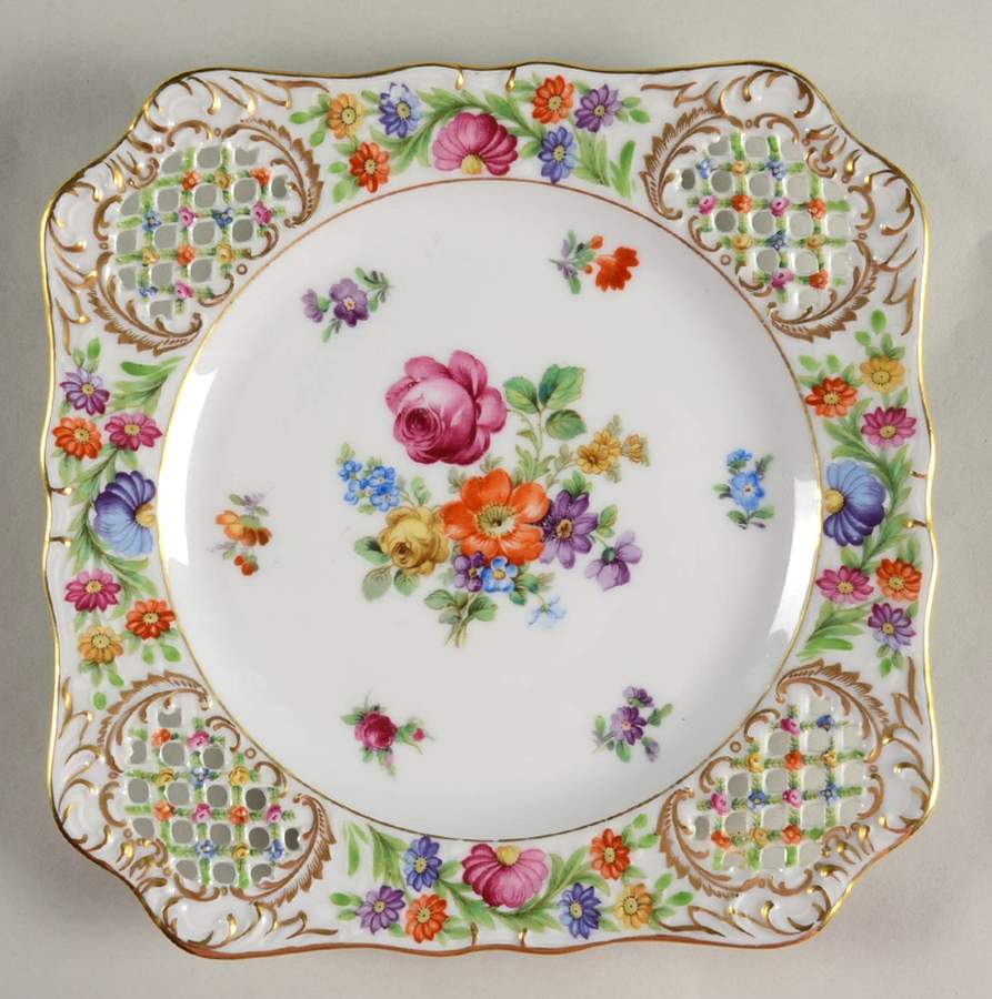 Chateau Dresden-Royal Dresner Art Square Luncheon Plate by Schumann - Bavaria-1