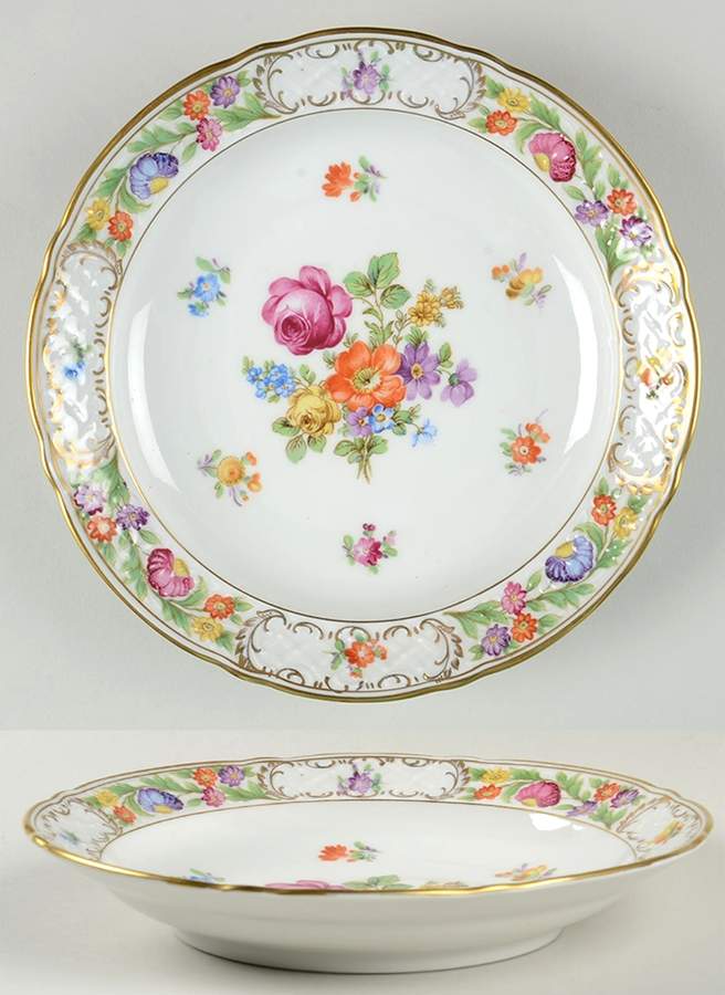 Empress Dresden Flowers Coupe Soup Bowl by Schumann - Bavaria-1