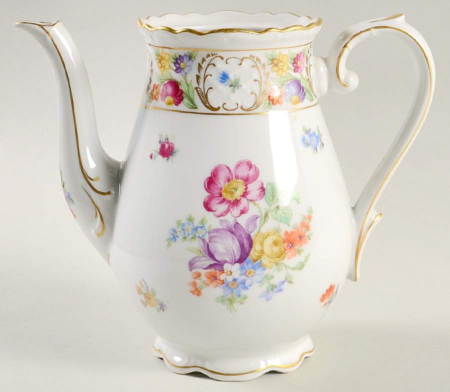 Empress Dresden Flowers Coffee Pot No Lid by Schumann - Bavaria-1