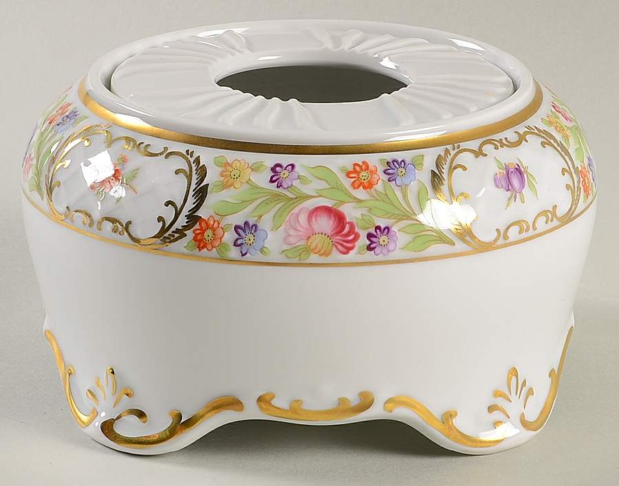 Empress Dresden Flowers China Warmer Stand by Schumann - Bavaria-1
