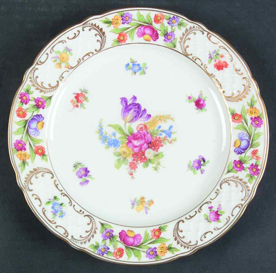 Empress Dresden Flowers Luncheon Plate by Schumann - Bavaria-1