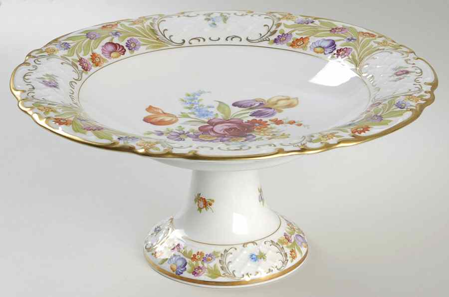Empress Dresden Flowers Round Compote (Height X Width) by Schumann - Bavaria-1