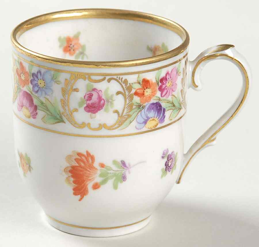 Empress Dresden Flowers Footed Demitasse Cup by Schumann - Bavaria-1