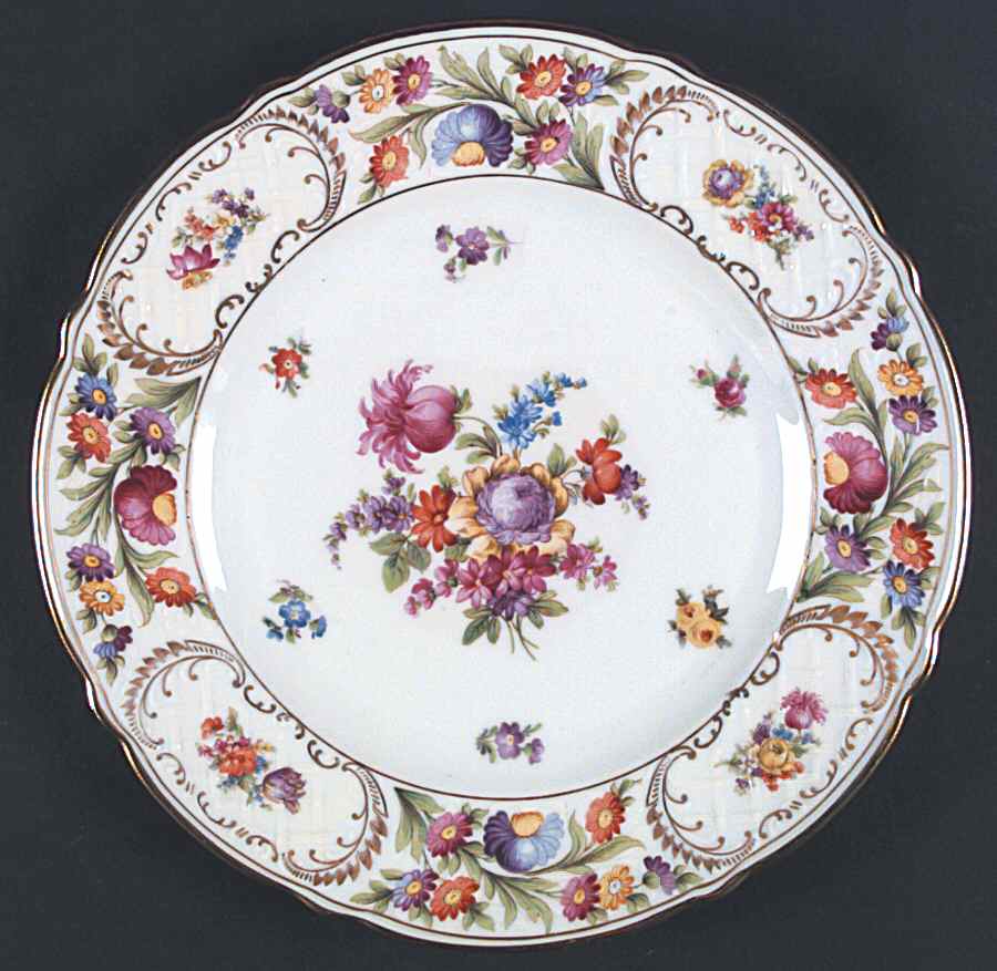 Empress Dresden Flowers Large Dinner Plate by Schumann - Bavaria-1