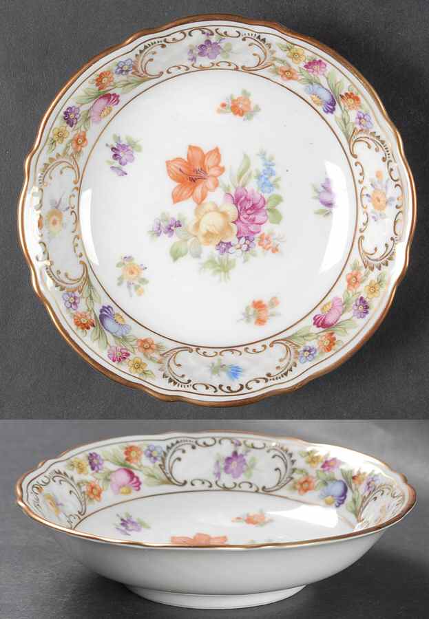 Empress Dresden Flowers Fruit/Dessert (Sauce) Bowl by Schumann - Bavaria-1