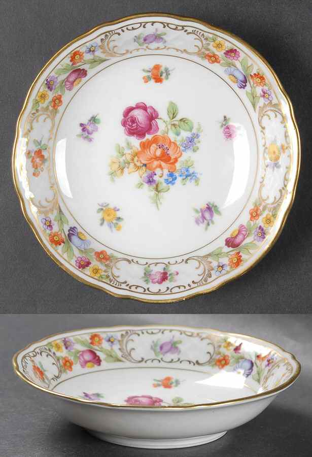 Empress Dresden Flowers Fruit/Dessert (Sauce) Bowl by Schumann - Bavaria-1