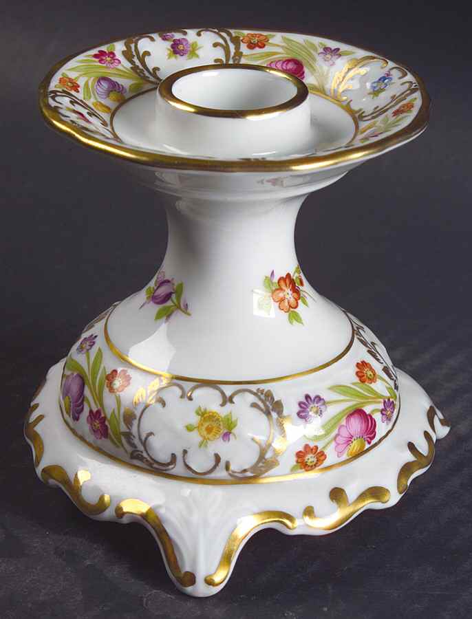 Empress Dresden Flowers 3" Candlestick by Schumann - Bavaria-1
