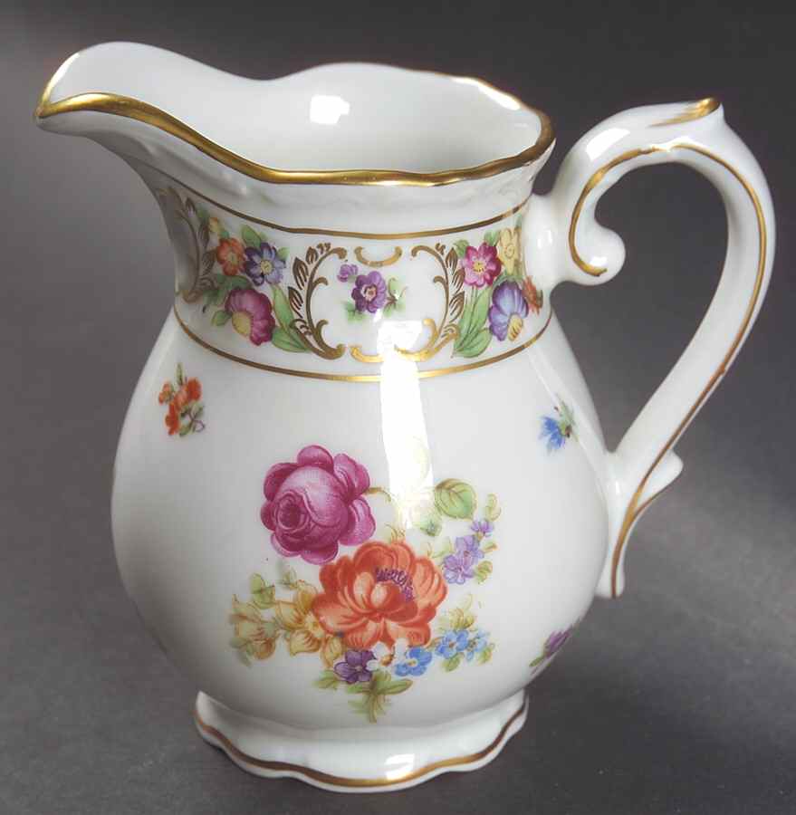 Empress Dresden Flowers Creamer by Schumann - Bavaria-1