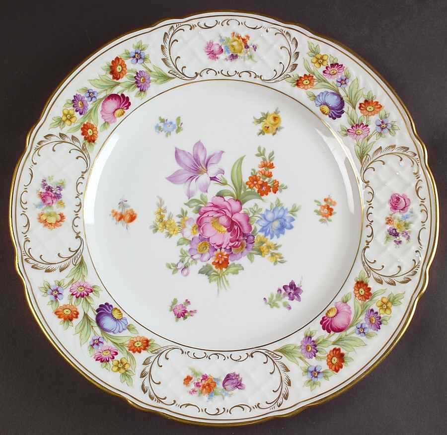 Empress Dresden Flowers Large Dinner Plate by Schumann - Bavaria-1