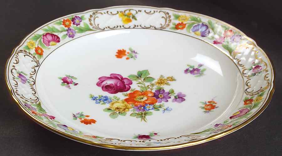 Empress Dresden Flowers Rim Soup Bowl by Schumann - Bavaria-1
