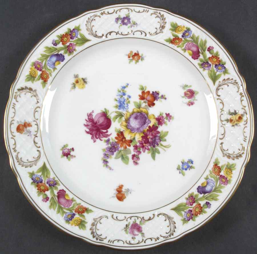 Empress Dresden Flowers Dinner Plate by Schumann - Bavaria-1