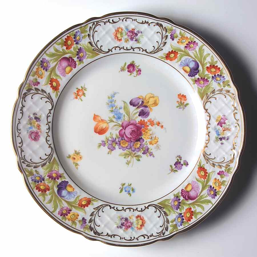 Empress Dresden Flowers Large Dinner Plate by Schumann - Bavaria-1