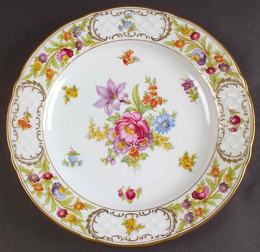 Empress Dresden Flowers Dinner Plate by Schumann - Bavaria-1